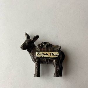 Small Metal Antique Donkey Souvenir Figurine